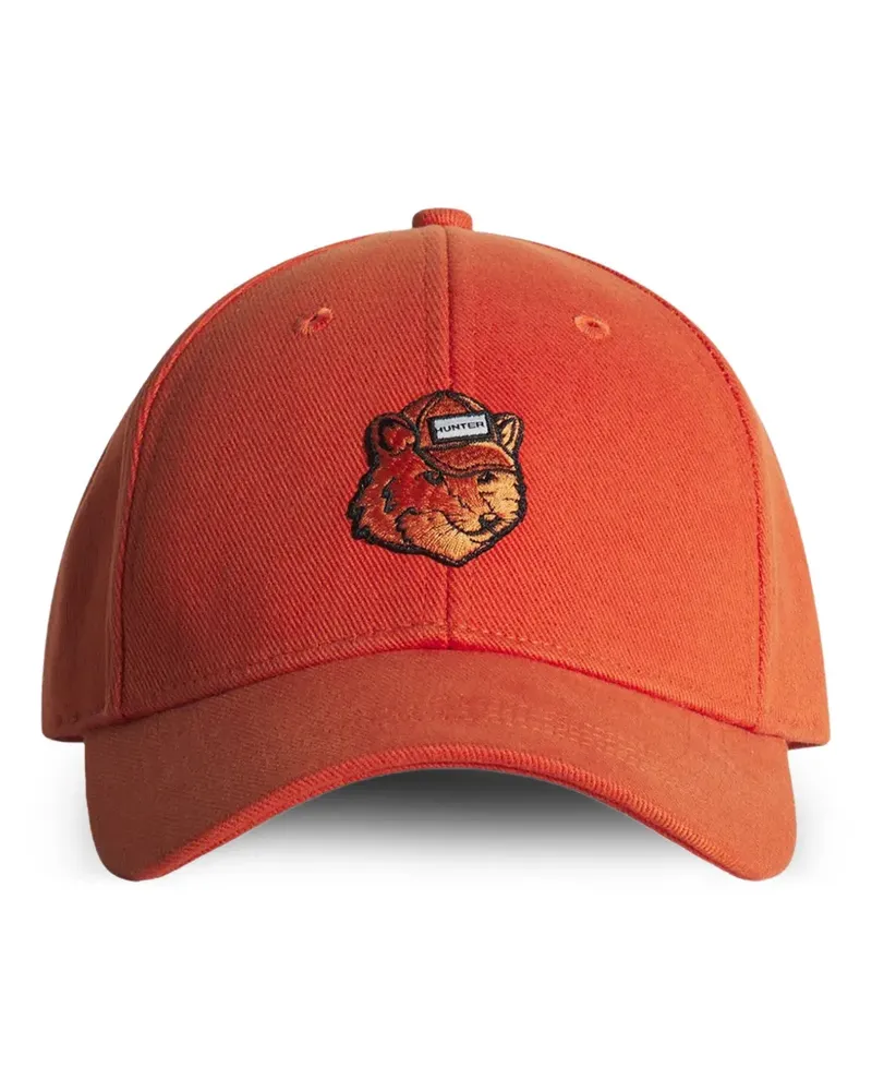 Kitsuné x Hunter Fox Head Baseballkappe mit Stickerei - Orange Orange
