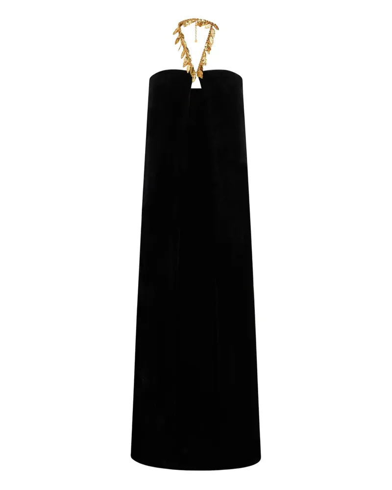 Roberto Cavalli cut-out velvet dress - Schwarz Schwarz