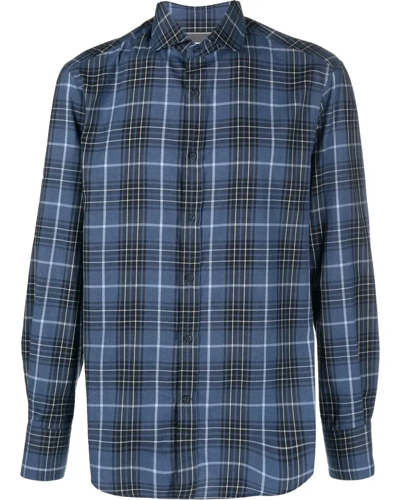 Brunello Cucinelli Kariertes Hemd - Blau Blau