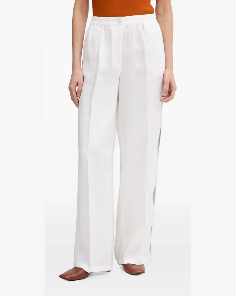 Sisley Gerade Hose mit elastischem Bund - Weiß Weiß