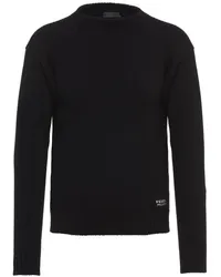 Prada Kaschmirpullover mit Intarsien-Logo Schwarz