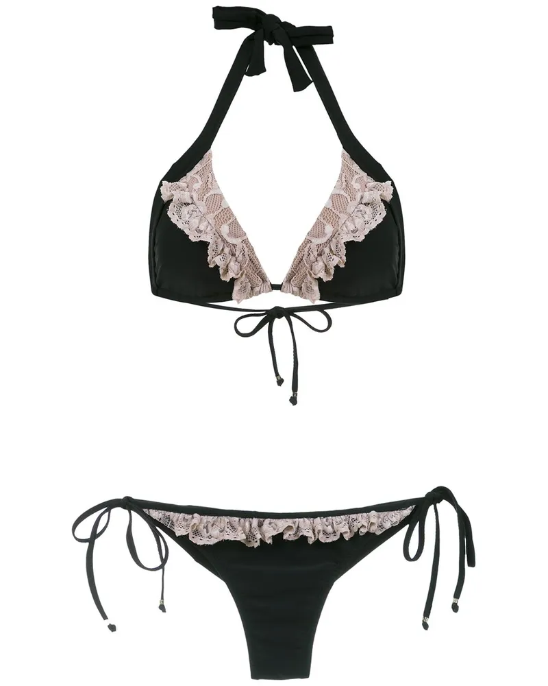 Amir Slama Bikini mit Spitze - Schwarz Schwarz