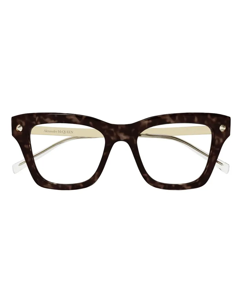 Alexander McQueen Brille mit Nieten - Braun Braun