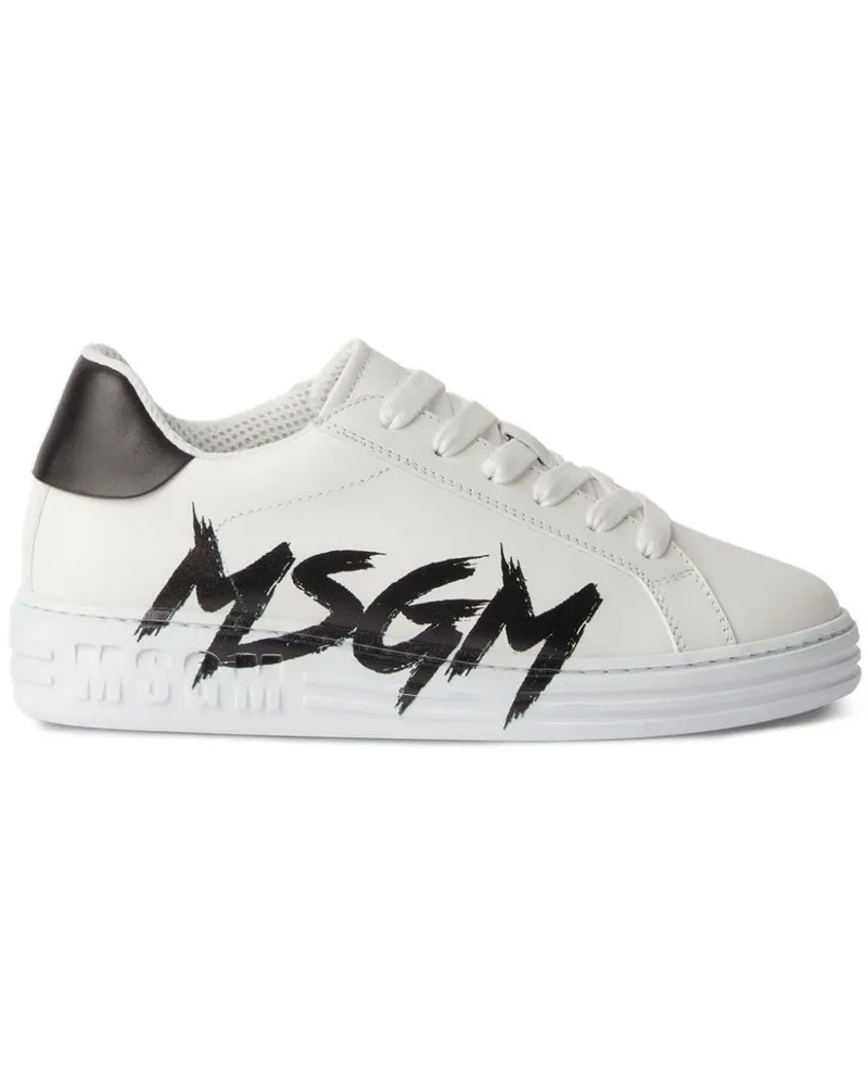 MSGM Sneakers mit Logo-Print - Weiß Weiß