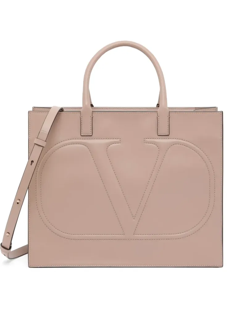 Valentino Garavani VLogo Walk calfskin shopping bag - Rosa Rosa