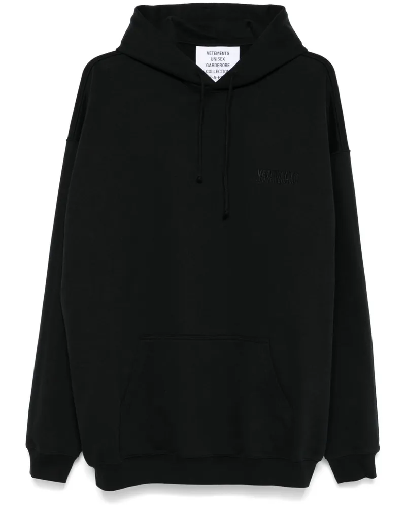 VETEMENTS Hoodie im Inside-Out-Look - Schwarz Schwarz