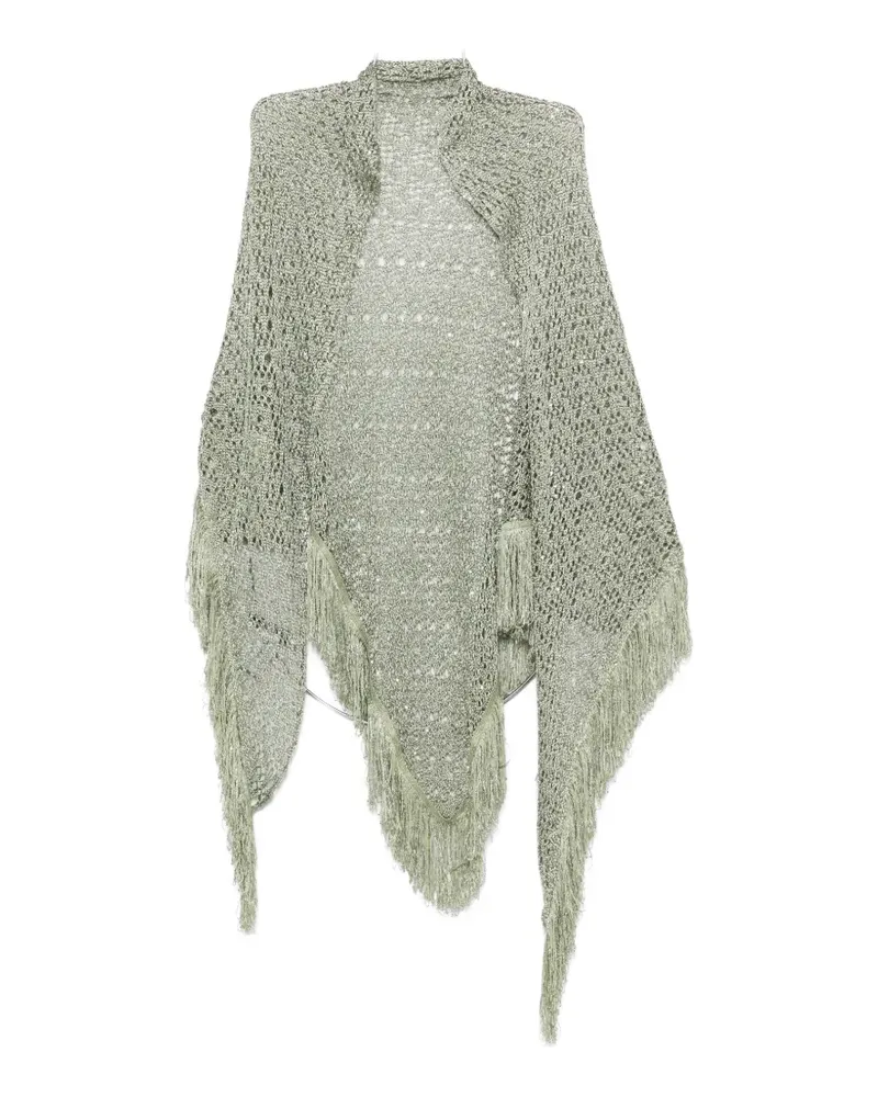 Simona Corsellini sequin-embellished fringe-trimmed scarf - Grün Grün
