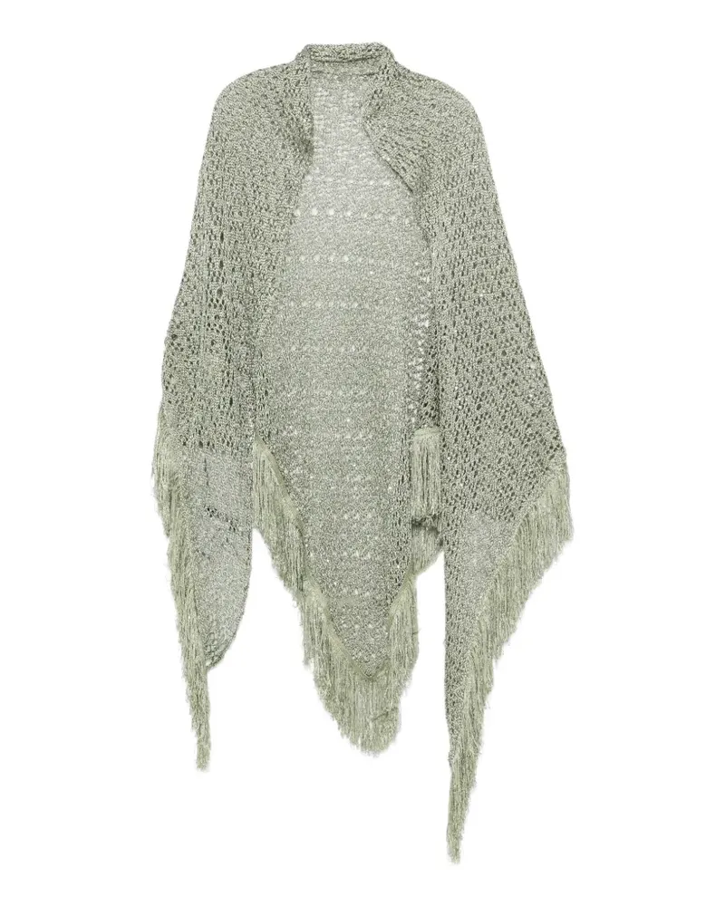 Simona Corsellini sequin-embellished fringe-trimmed scarf - Grün Grün