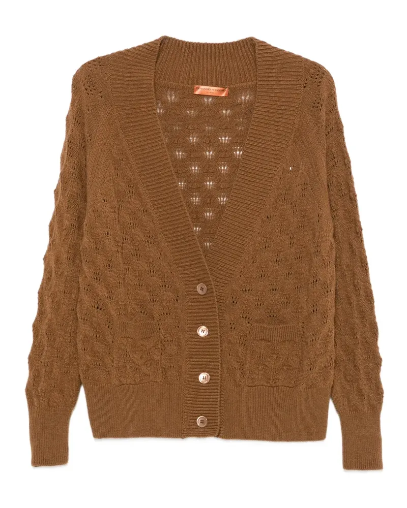 Ermanno Scervino Cardigan mit Zopfmuster-Besatz - Braun Braun
