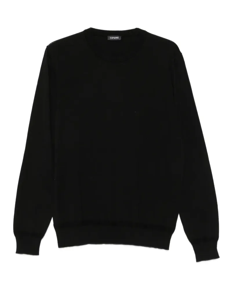 CENERE GB Pullover mit rundem Ausschnitt - Schwarz Schwarz