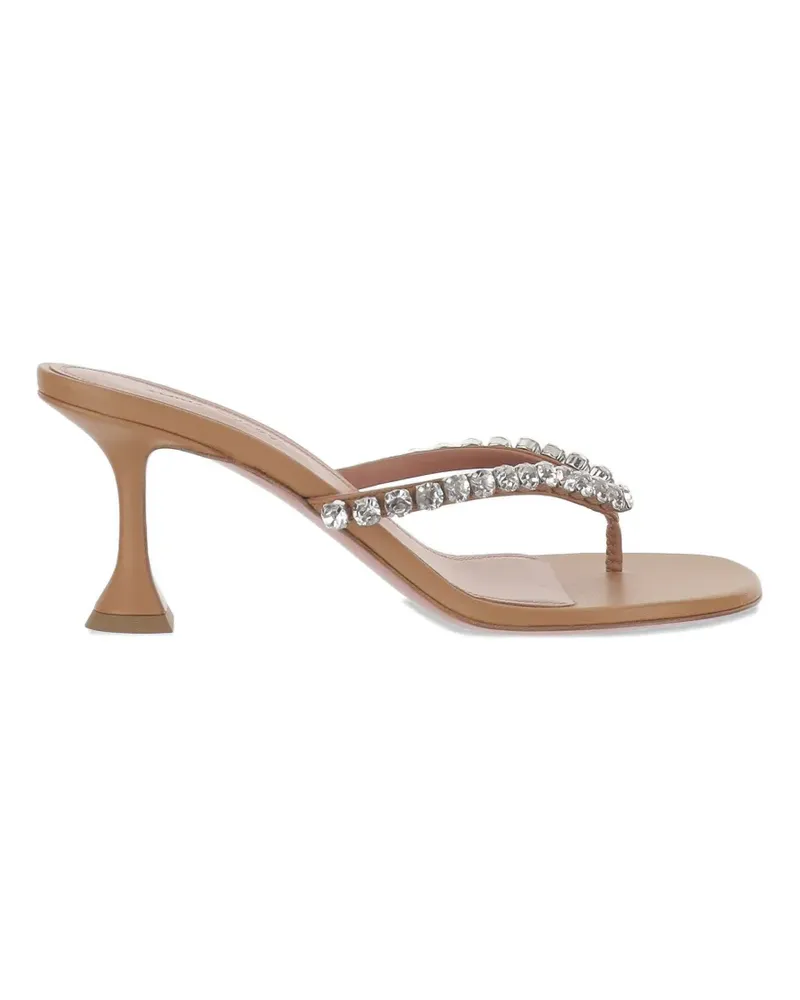 Amina Muaddi Gigi crystal-embellished heeled sandals - Nude Nude