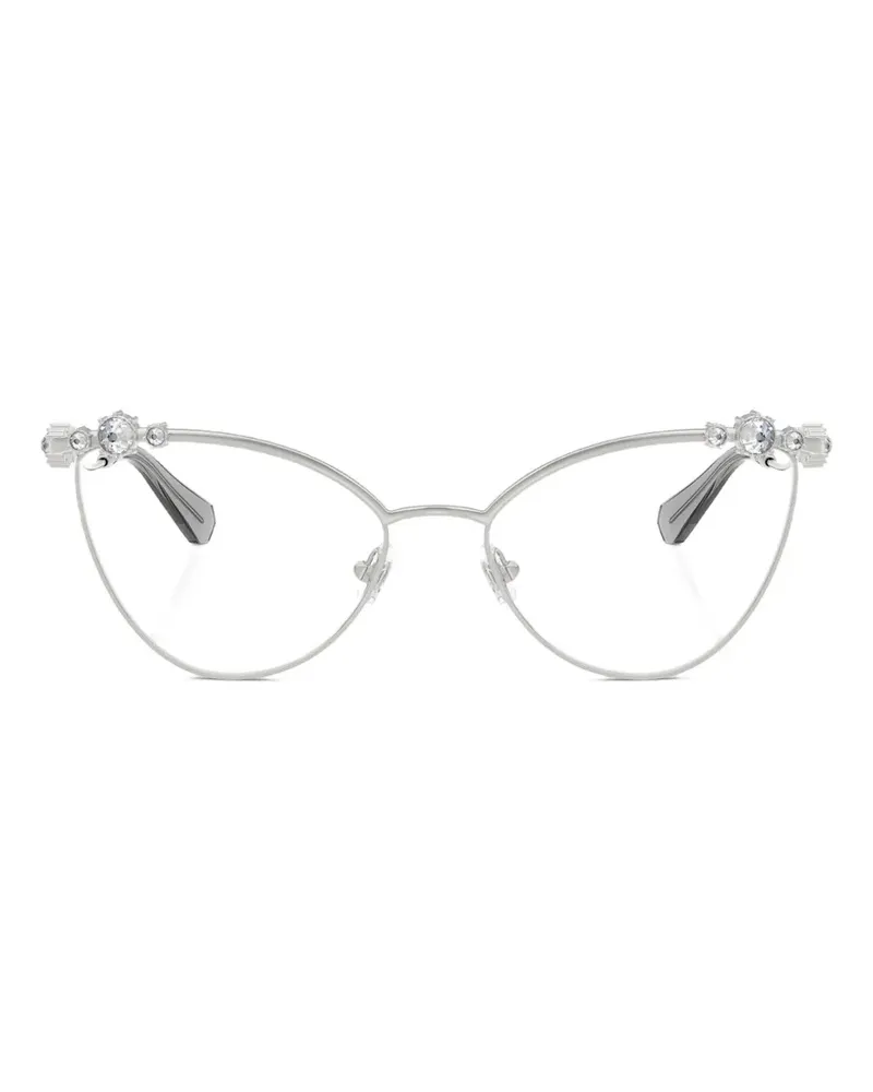 Swarovski Cat-Eye-Brille mit Kristallen - Silber Silber