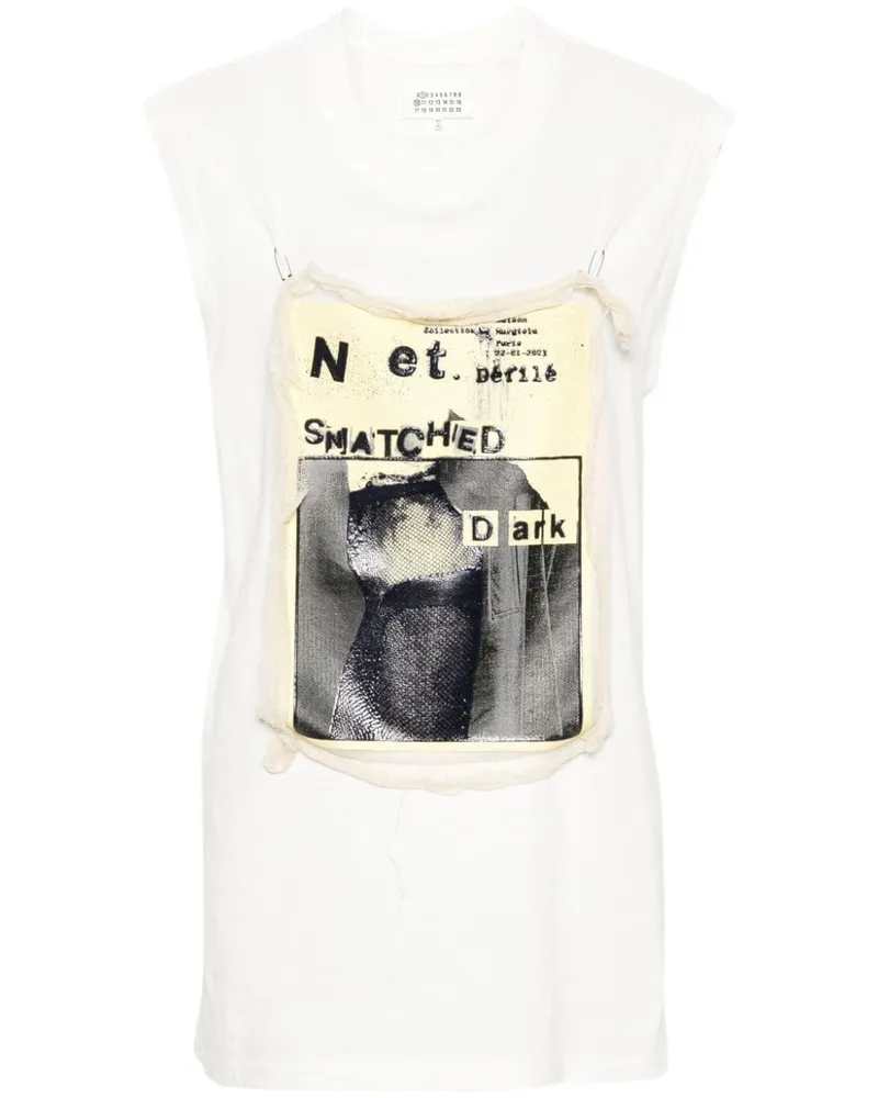 Maison Margiela Top mit Applikationen - Weiß Weiß