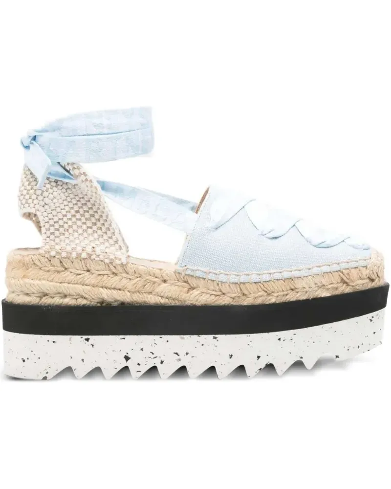 Stella McCartney platform ribbon espadrilles - Blau Blau