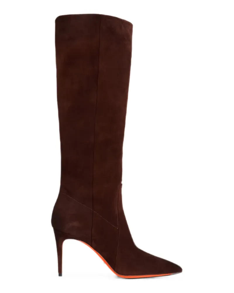 Santoni pointed-toe suede boots - Braun Braun