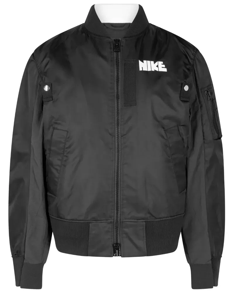 Nike x Sacai Bomberjacke im Layering-Look - Schwarz Schwarz