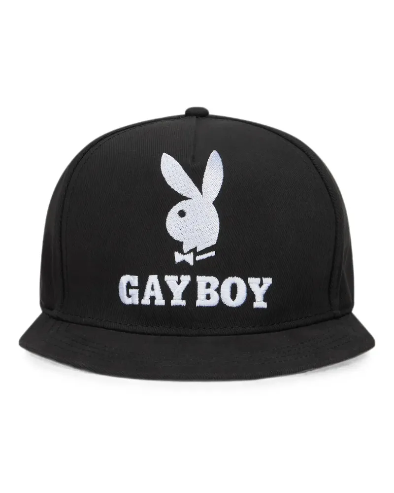 Moschino embroidered-logo baseball cap - Schwarz Schwarz