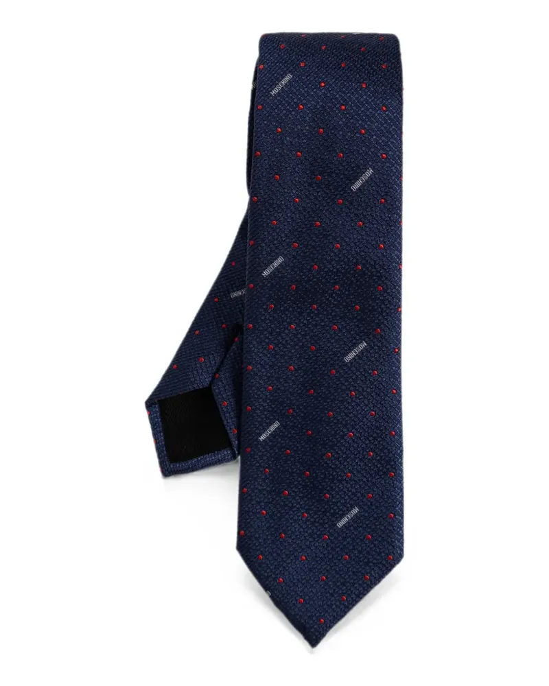 Moschino Krawatte mit Polka Dots - Blau Blau