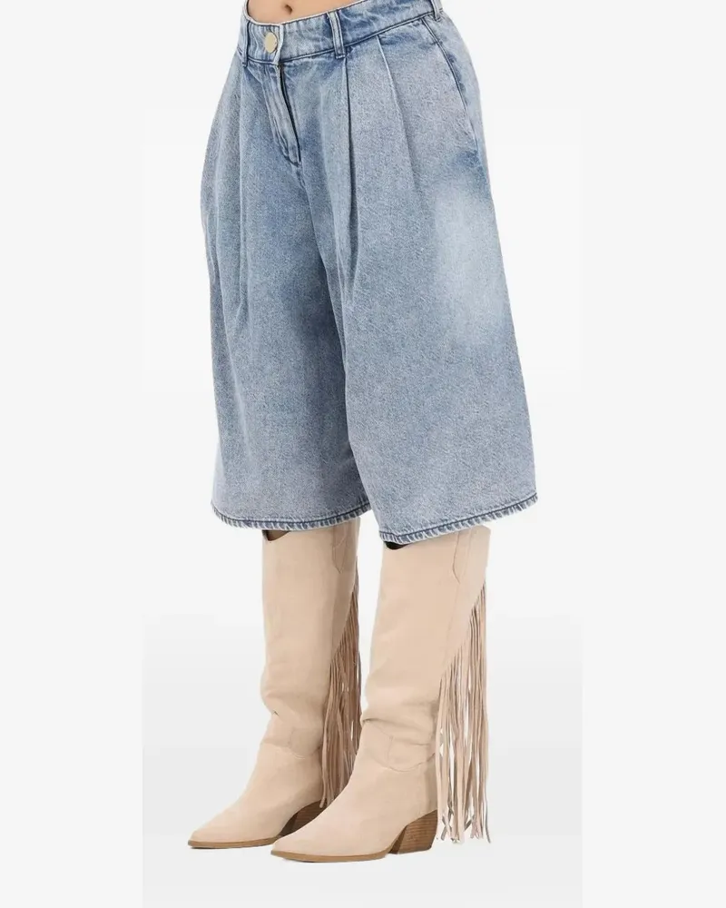 Armani Exchange pleated denim shorts - Blau Blau