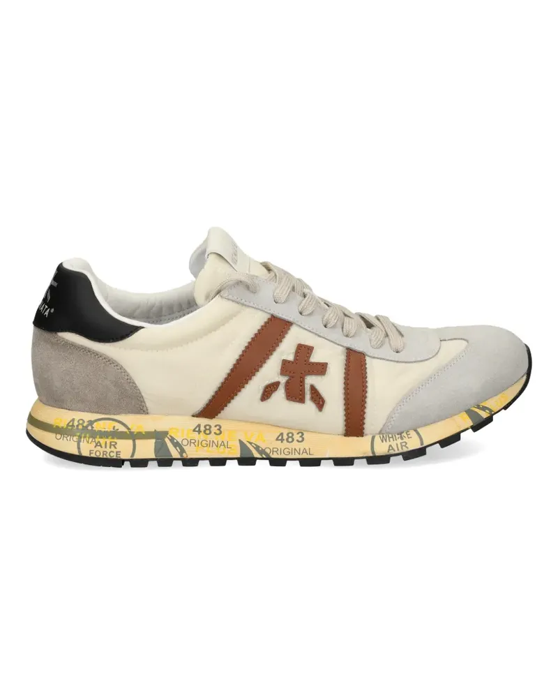 Premiata Lucy brown appliqué sneakers - Nude Nude