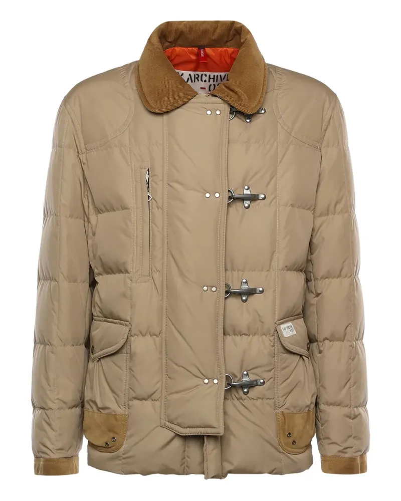 Fay corduroy-collar puffer jacket - Nude Nude