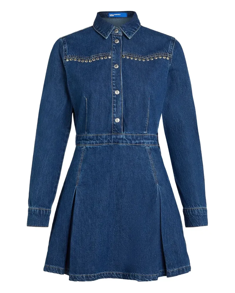 Karl Lagerfeld Plissiertes Jeanskleid mit Nieten - Blau Blau