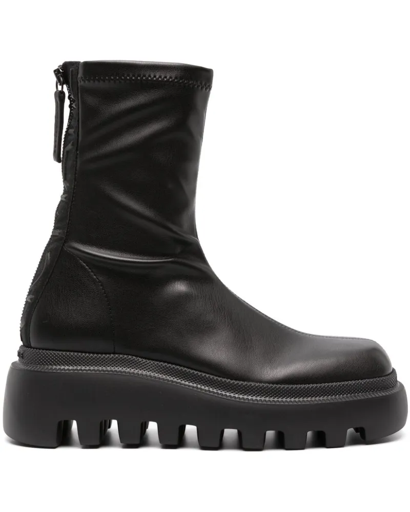 Vic Matié Saudi Stiefeletten mit Logo-Prägung - Schwarz Schwarz