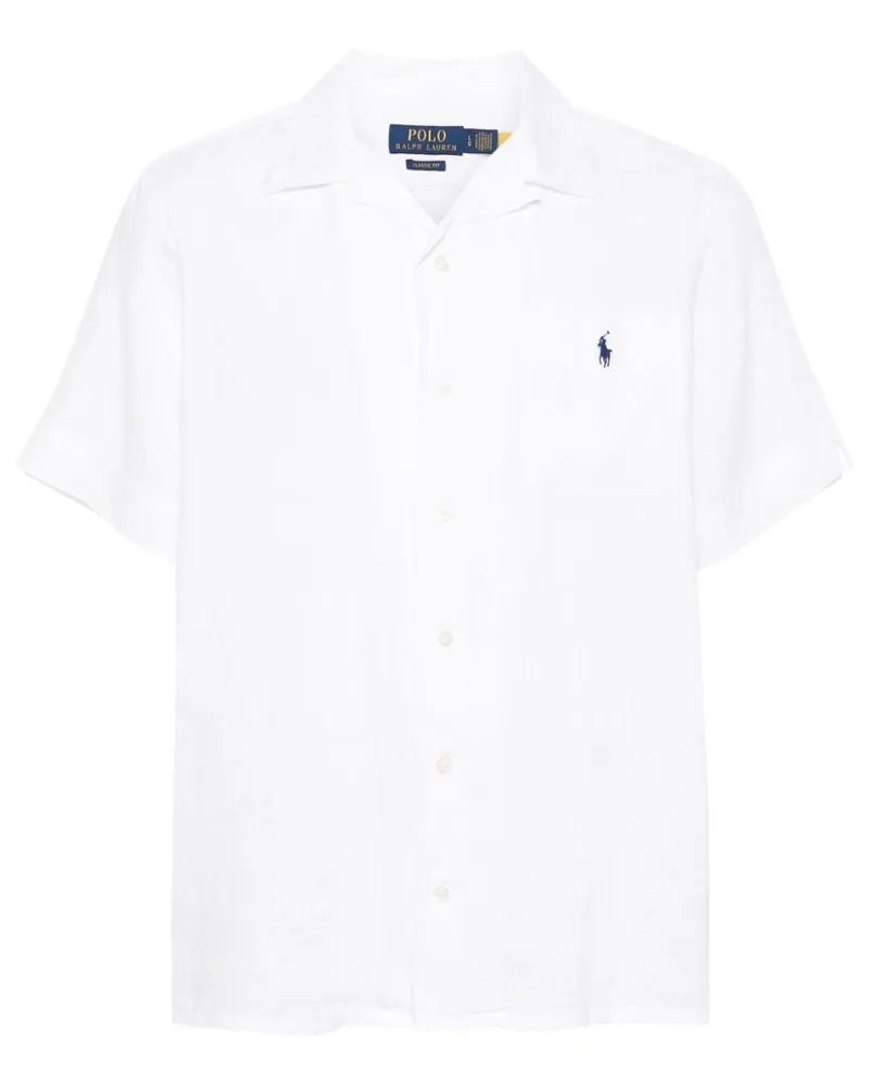 Ralph Lauren Leinenhemd mit Polo Pony-Stickerei - Weiß Weiß
