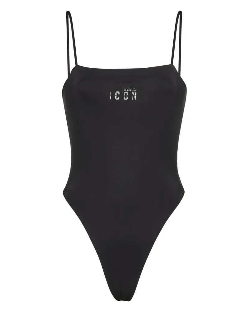 Dsquared2 Icon Badeanzug mit tiefem Rückenausschnitt - Schwarz Schwarz