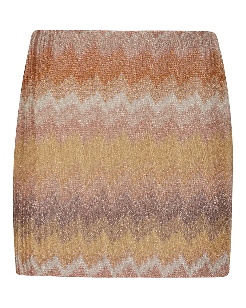 Missoni zigzag-knit metallic-effect skirt - Orange Orange