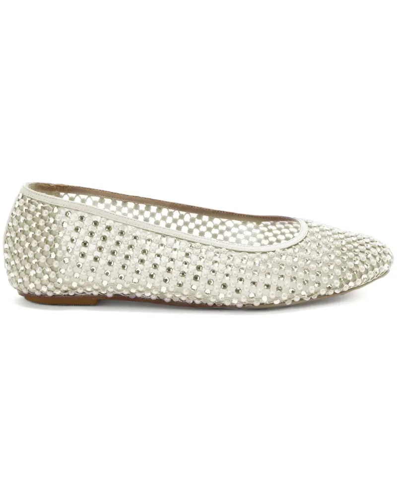Genny Ballerinas mit Kristallen - Weiß Weiß