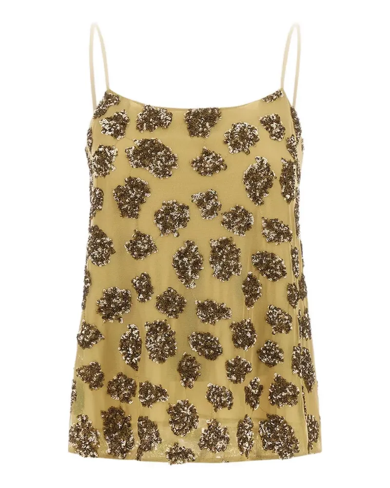 Herno Paillettenverziertes Tanktop mit Leopardenmuster - Grün Grün