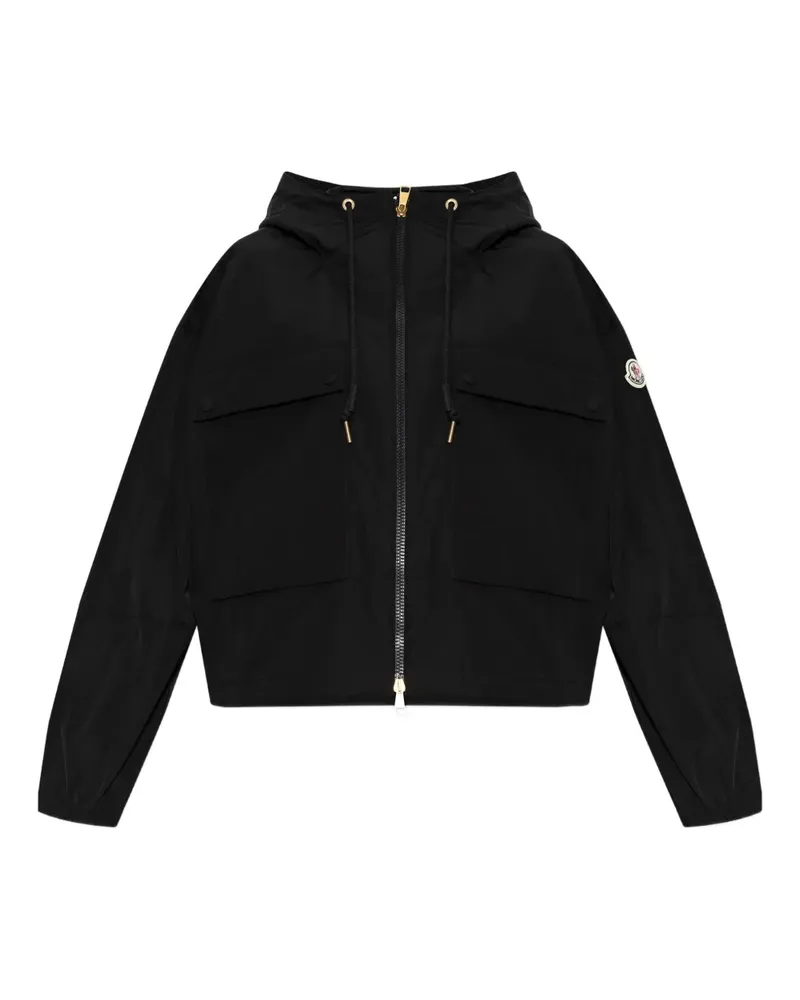 Moncler Jacke mit Logo-Patch - Schwarz Schwarz