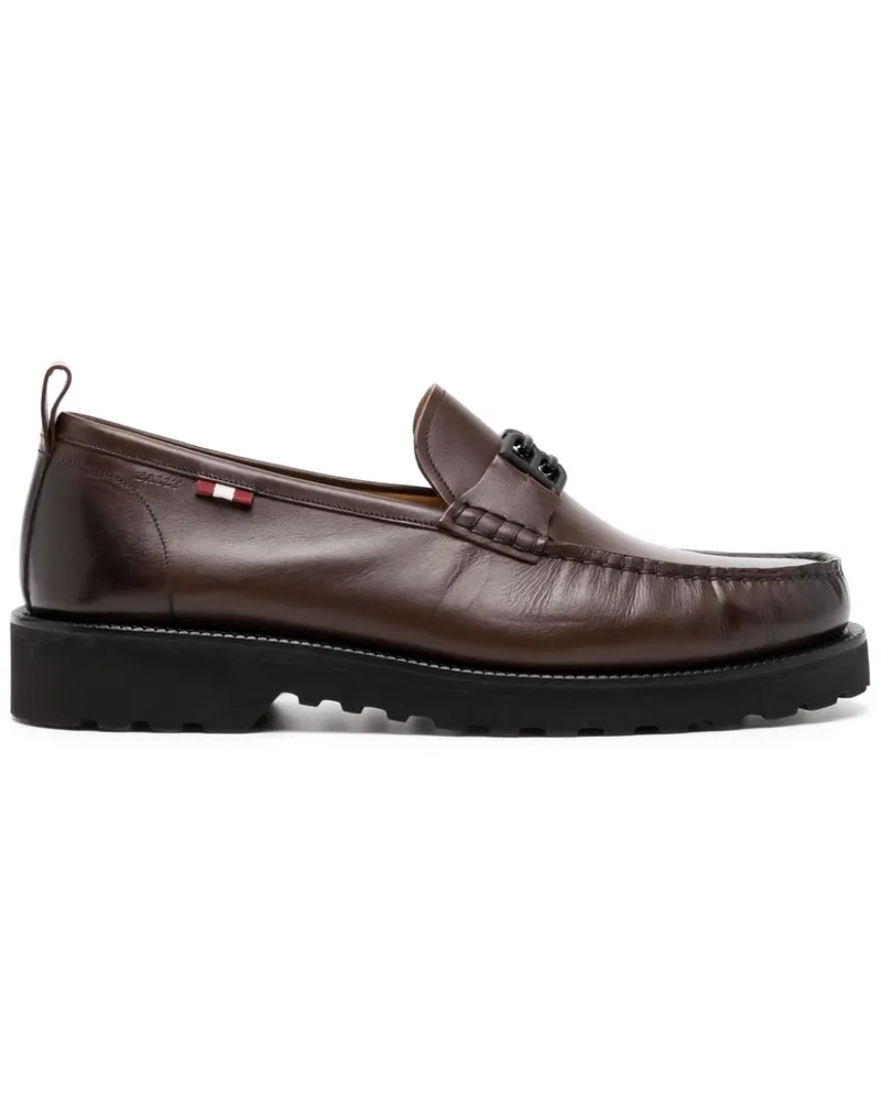 Bally Loafer mit Logo-Schild Braun