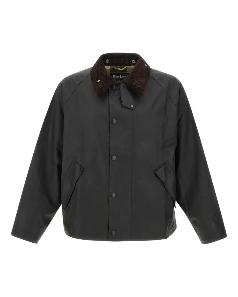 Barbour Transport Waxed Jacke mit Cordkragen - Grün Grün