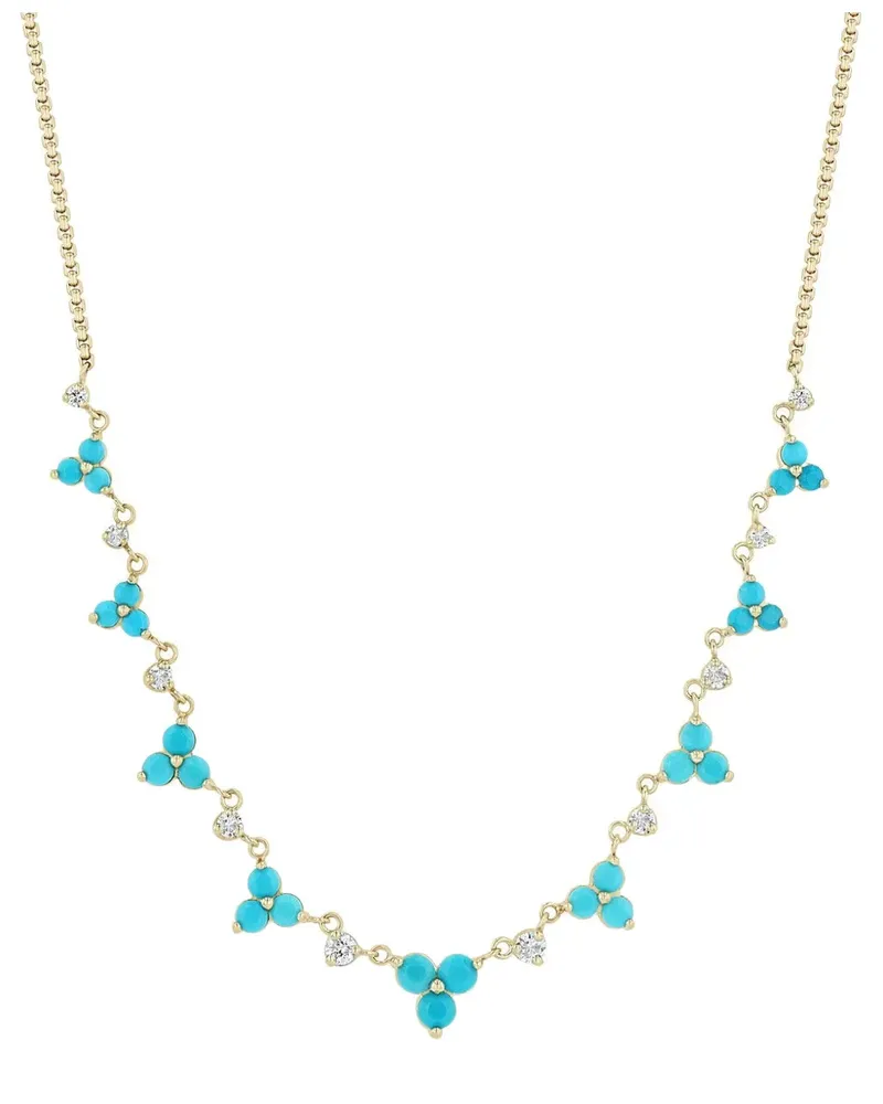 ZOË CHICCO Halskette mit Türkis und Diamanten - Gold Gold