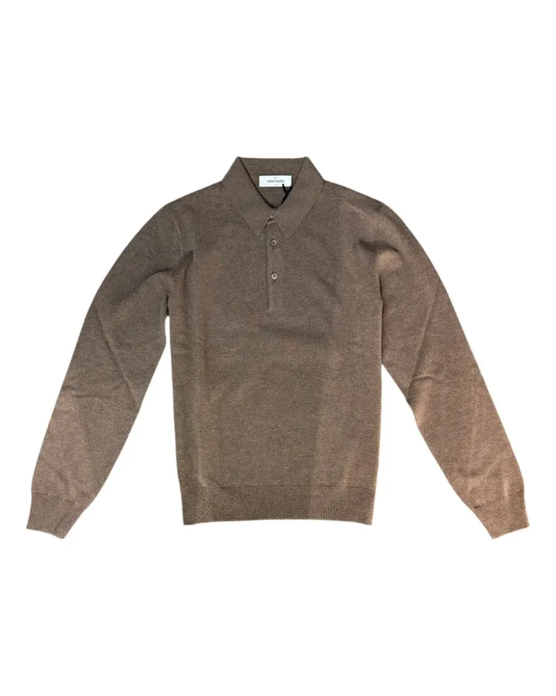 Gran Sasso long-sleeve polo sweater - Braun Braun