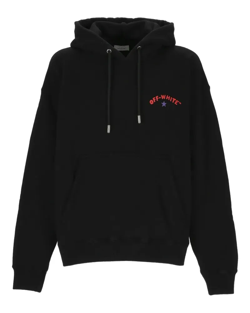 OFF-WHITE logo-print hoodie - Schwarz Schwarz