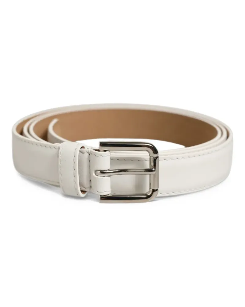 Dolce & Gabbana buckled leather belt - Weiß Weiß