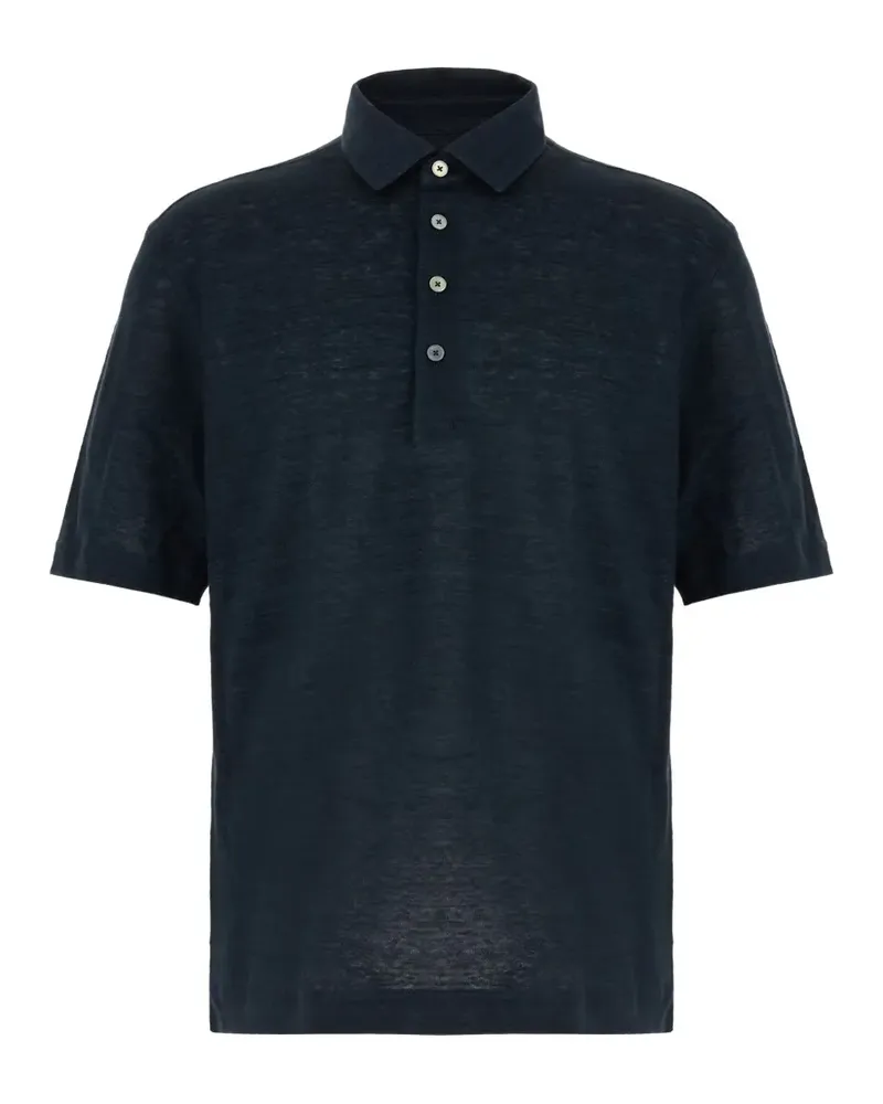 Ermenegildo Zegna short-sleeved buttoned polo shirt - Blau Blau