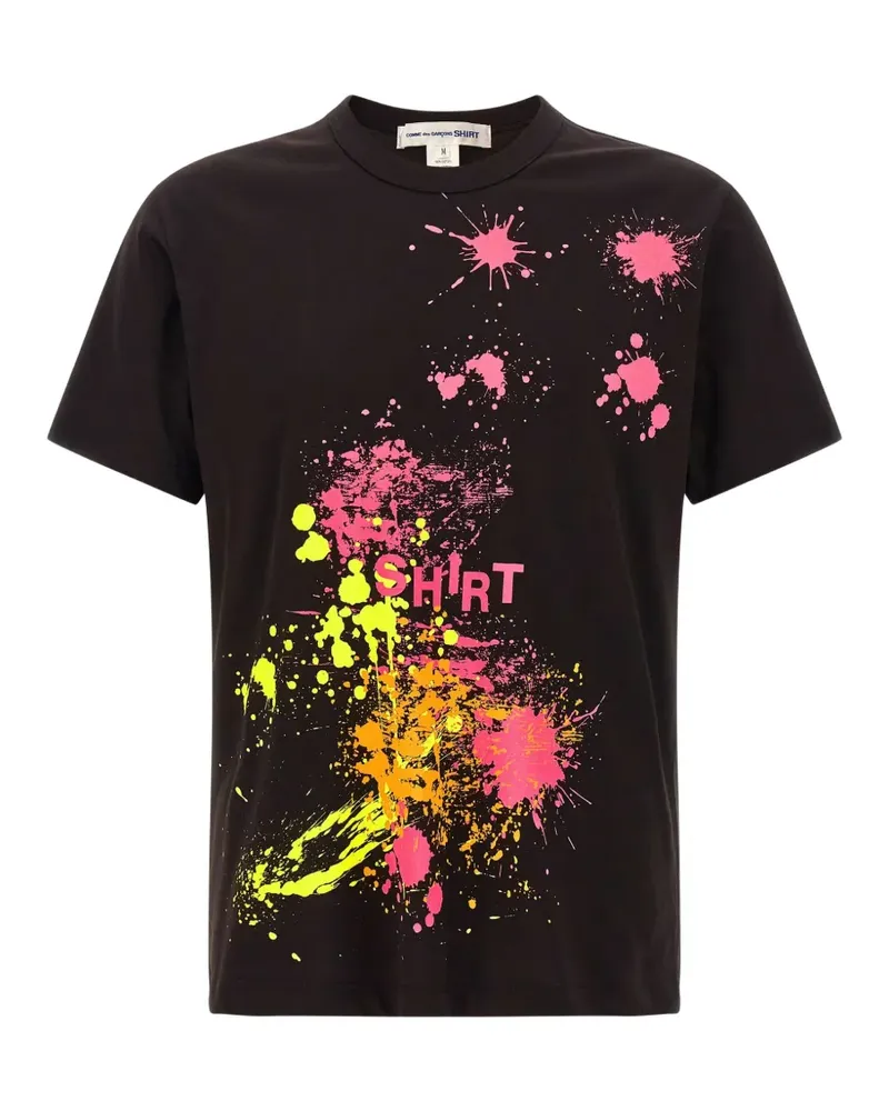 Comme des Garçons T-Shirt mit Farbklecks-Print - Schwarz Schwarz