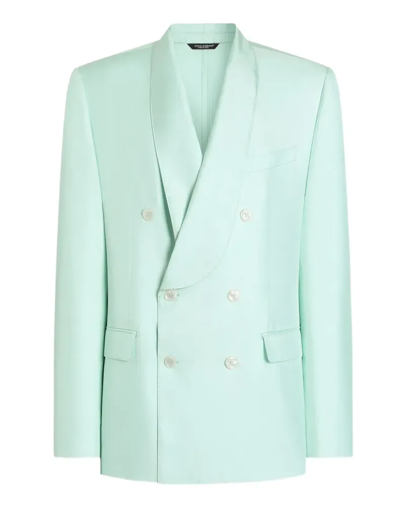 Dolce & Gabbana Sicilia Light double-breasted jacket in silk twill - Blau Blau