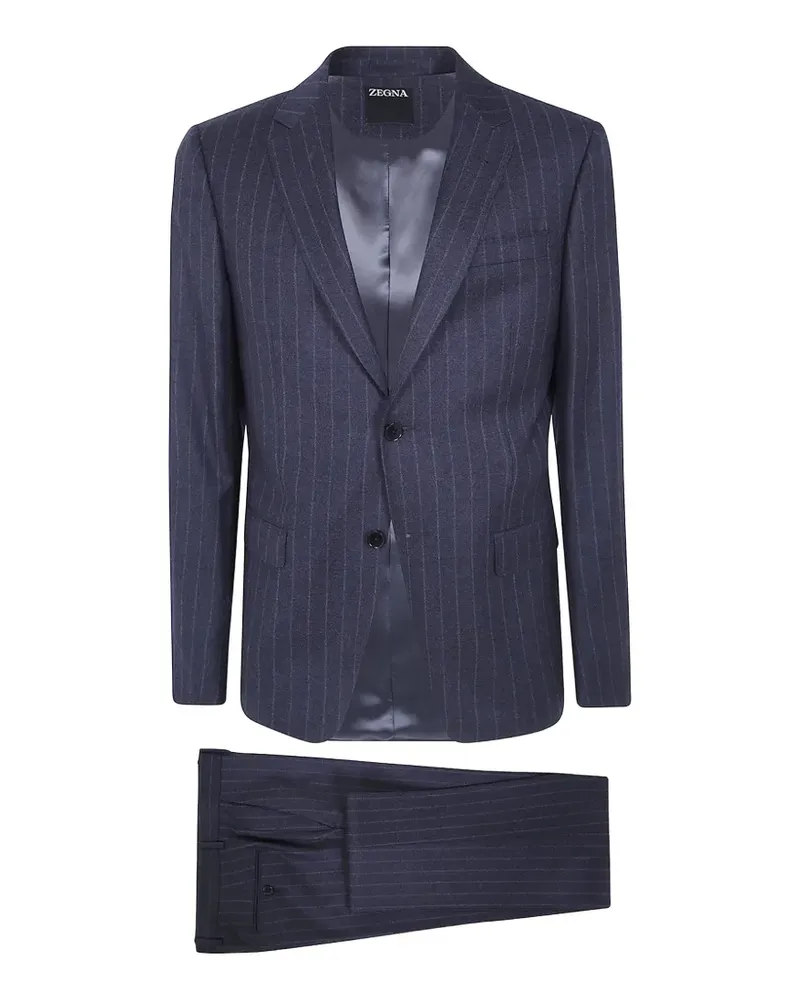 Ermenegildo Zegna Einrehiger Anzug mit Nadelstreifen - Blau Blau