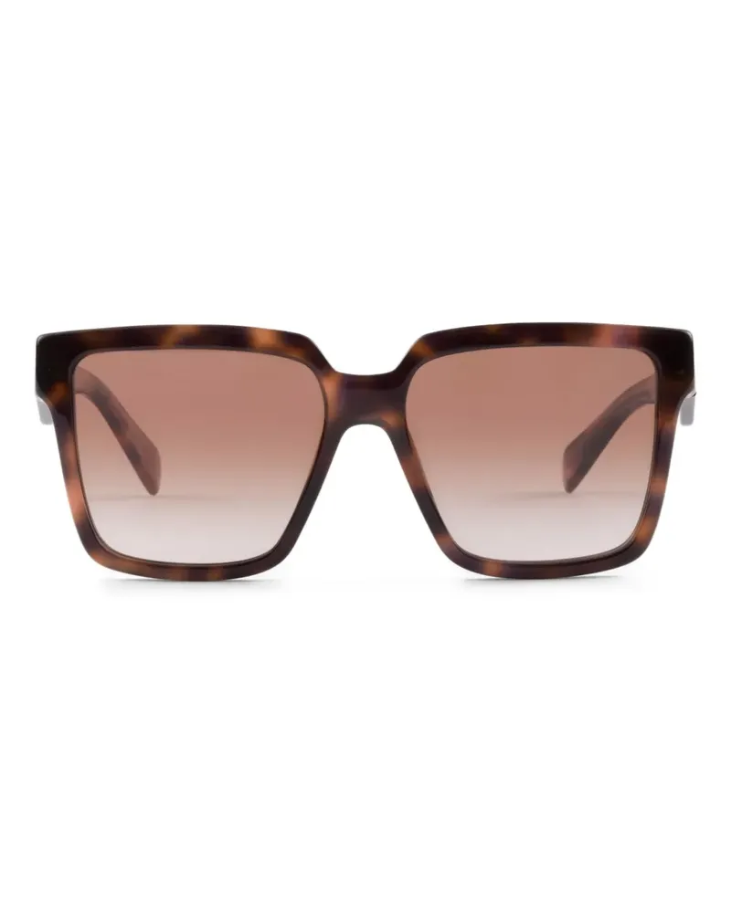 Prada Sonnenbrille mit Logo-Print - Braun Braun