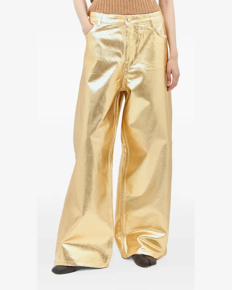 Ganni Jeans mit Metallic-Effekt - Gold Gold