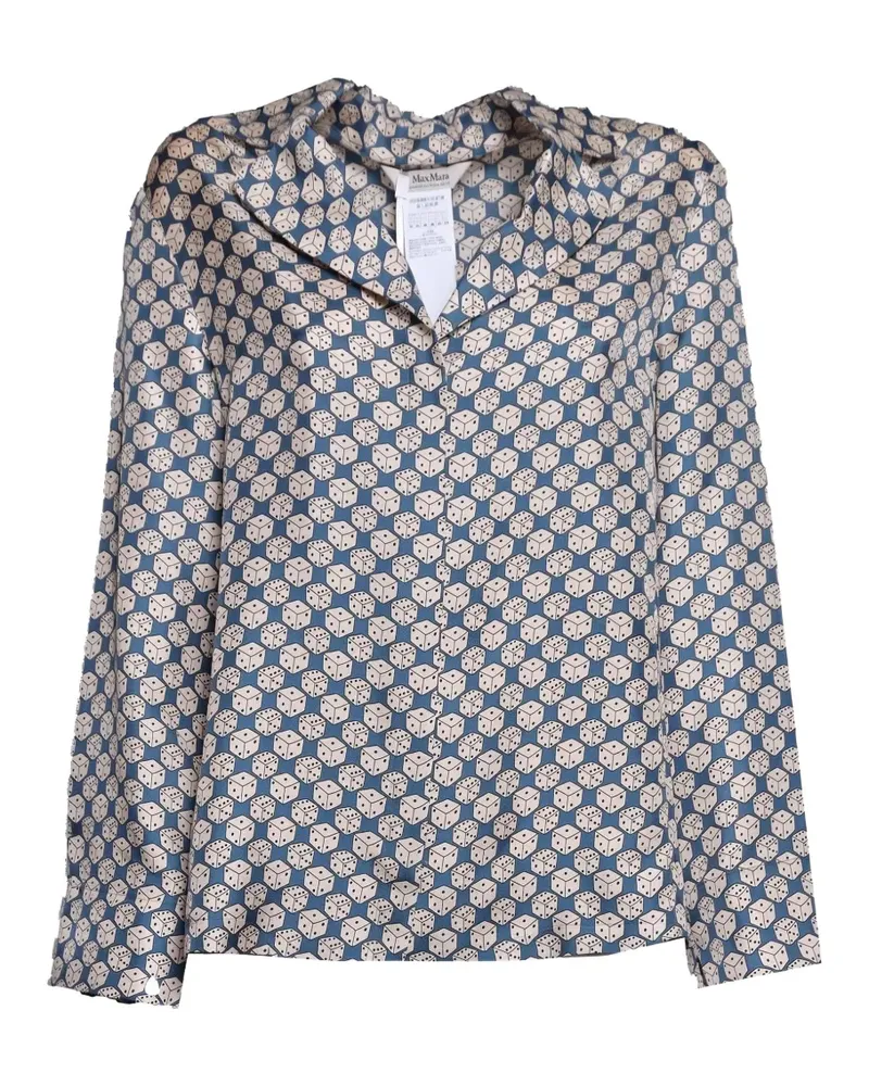 Max Mara dice-print silk shirt - Blau Blau