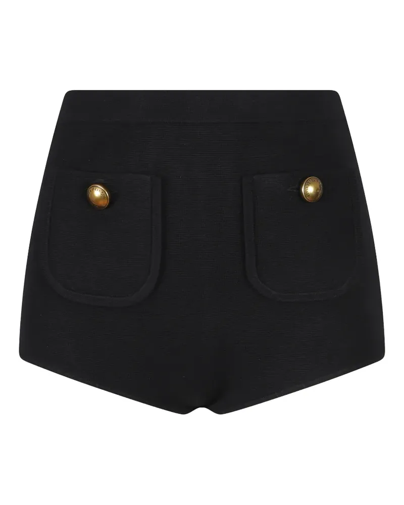 Elisabetta Franchi Gestrickte Shorts mit Schmuckknöpfen - Schwarz Schwarz
