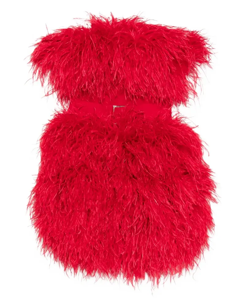 LOULOU faux-fur mini dress - Rot Rot