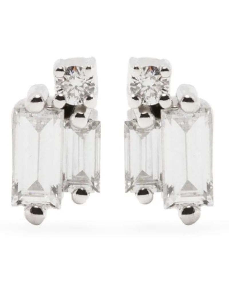 Suzanne Kalan 18kt Weißgoldohrstecker mit Diamanten - Silber Silber