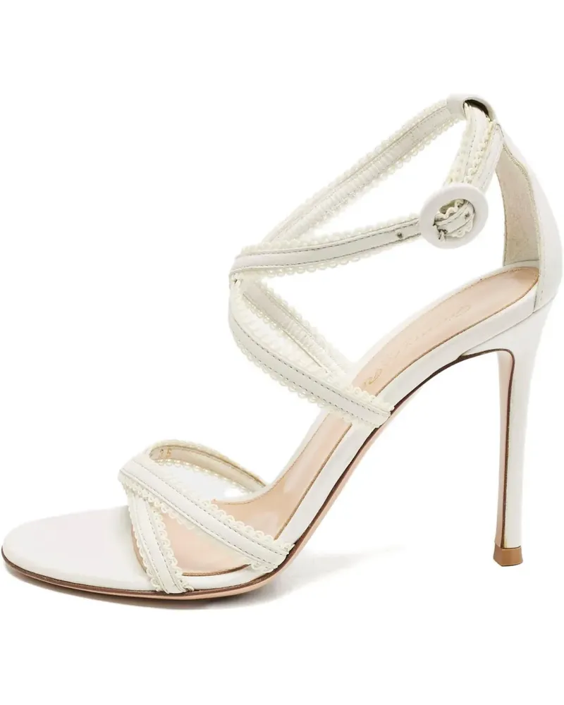 Gianvito Rossi Sandalen mit Wellensaum 100mm - Weiß Weiß